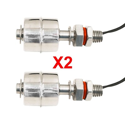 2x Stainless Steel Vertical Float Switch for Water Pump Tank Pond Swim PoolSteel