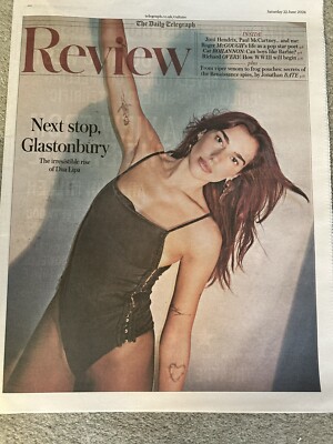 The Daily Telegraph Review Pullout 22nd June 2024 22/6/24 Dua Lipa Glastonbury