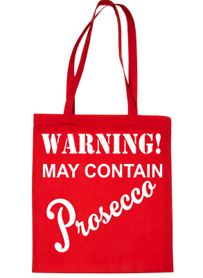 Warnung enthält Prosecco Getränke lustige Einkaufstasche fürs Leben 