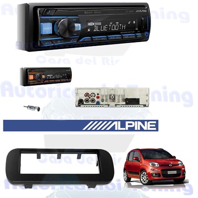 Radio Kit Autoradio ALPINE UTE-200BT Blende 1DIN Schwarz FIAT PANDA Ab 2012