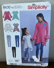 Simplicity Knit Tunics 2 Lengths & Leggings Girl's Sz 3-14 UNCUT