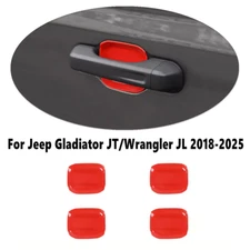 For 2018-2025 Jeep Gladiator JT/Wrangler JL ABS Red Door Handle Bowl Cover Trim