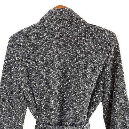 Dressbarn Blazer Waterfall Textured Nubby Knit Tie Waist Black Speckled M - Picture 7 of 11