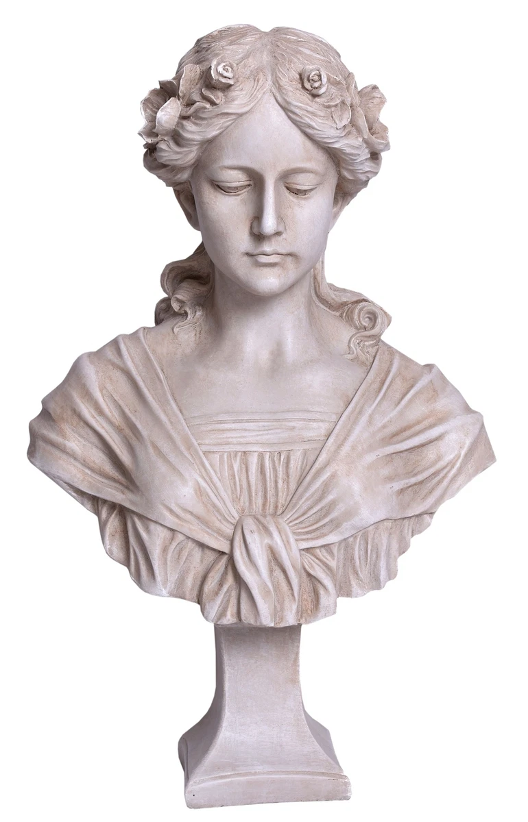 Bust Women's Head Girls Antique Figurine Woman Sculpture Girl's Shabby |  eBay