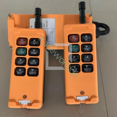 2 Transmitters 8 Channels Industrial Wireless Crane Hoist Remote Control 12-380V