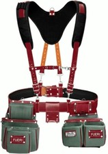 Leather tool belt for men with suspenders Carpenters Nylon 19 Pocket Tool Pouch
