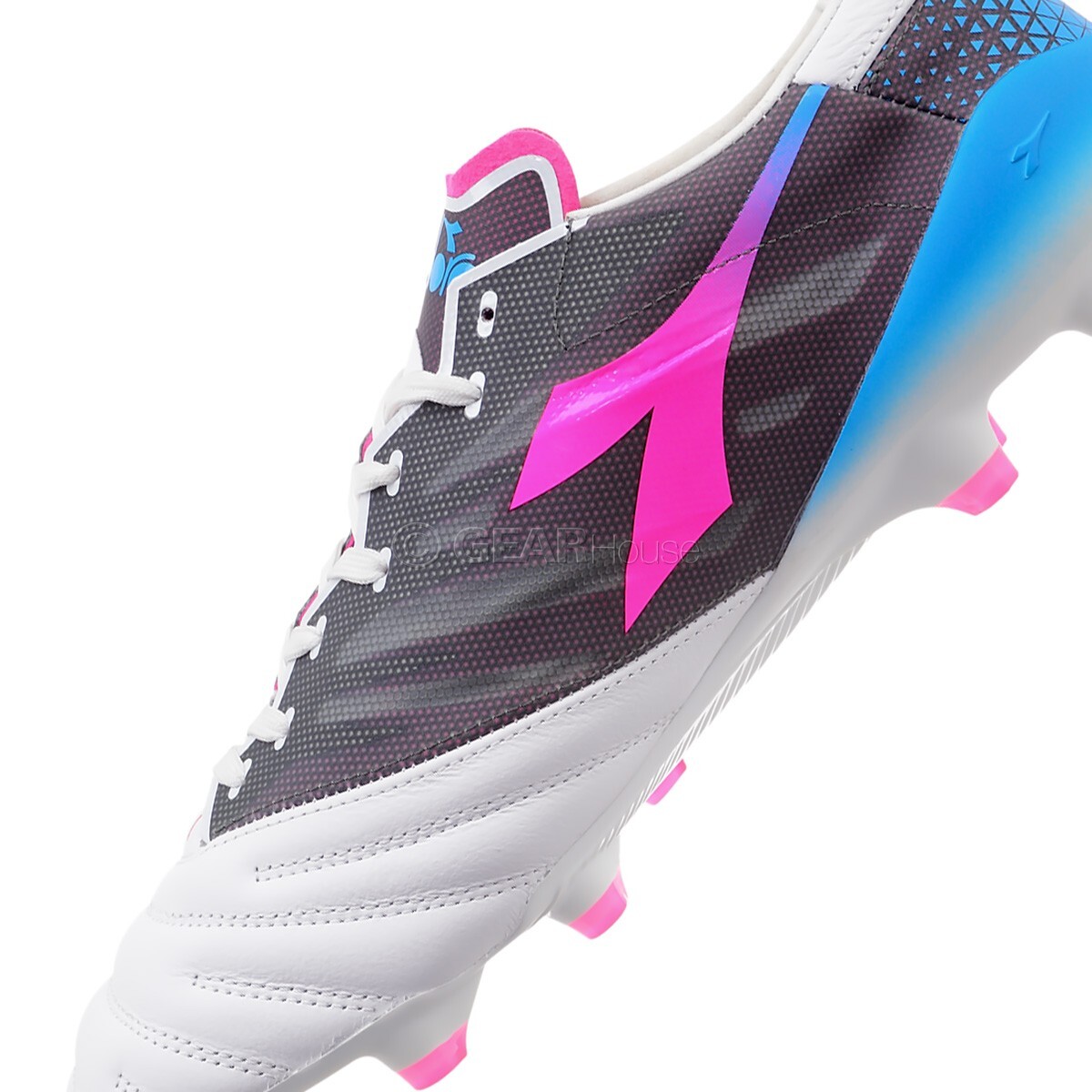 Diadora Brasil Elite Veloce GR Italy LPX Sz 7 Mens White Pink Soccer Cleats NEW Diadora Brasil Elite Veloce GR ITA LPX Firm Ground Cleats main image 3