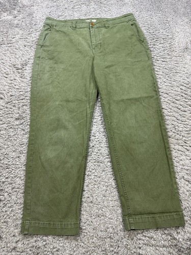 Madewell Pants Women 31 Sage Green Twill Crop Utility High Rise Military Chino