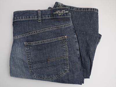 Calvin Klein Men's Dungarees Blue Denim Jeans Straight Leg Pants