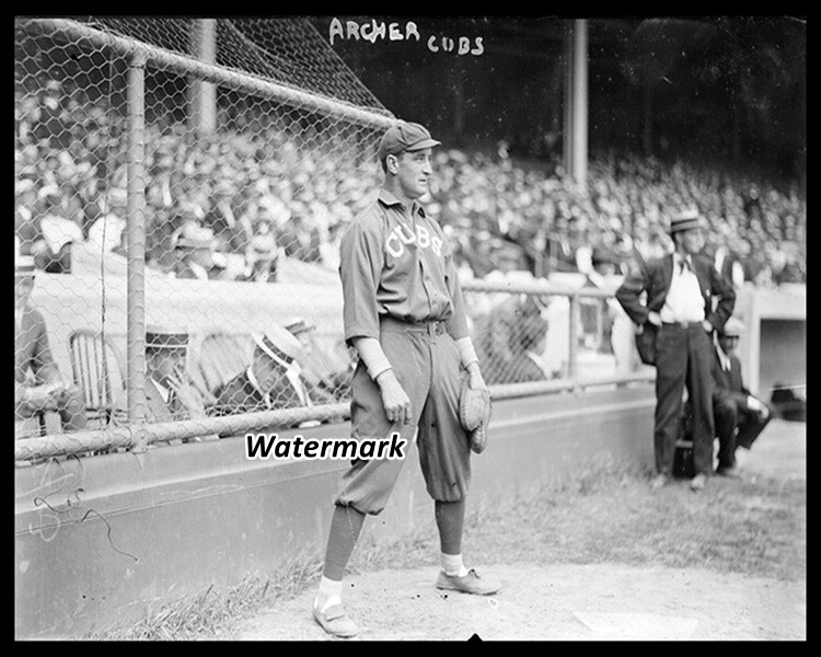 MLB 1913 Chicago Cubs Catcher Jimmy Archer Black White X 10