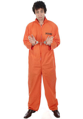 Mens Prisoner Overall Orange Jumpsuit 