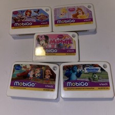 Lot of 5 Vtech MobiGo Loose Learning Games Disney Monster Jake TESTED 