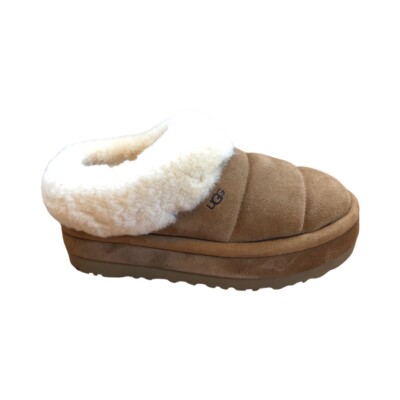 UGG Women's Tazzlita Suede Platform Slippers Chestnut Black