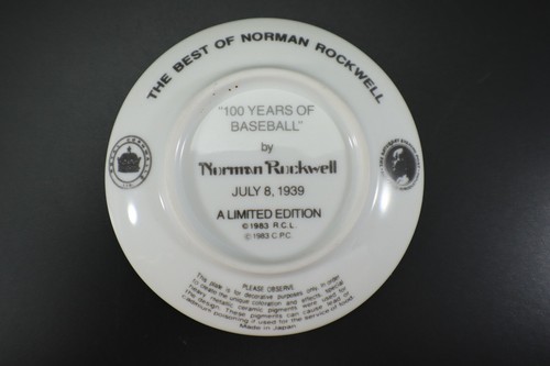 Norman Rockwell Collector Plate 100 YEARS OF BASEBALL Mini Porcelain 1983 VTG - Picture 6 of 9