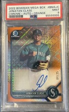 2022 Bowman Chrome Mega Jonatan Clase Orange Mojo Refractor Auto #4/25 PSA 9 RC