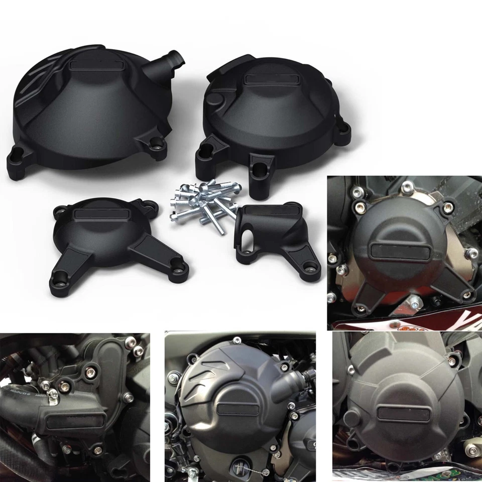 Cubierta protectora de motor negra para Yamaha MT-09 2014-2020 XSR900 2015-2020 Foto 2 de 4