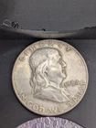 1954-S Ben Franklin Half Dollar Coin 90% Silver Very Nice Circulated