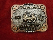Rodeo X Treme Team Roping Champion  2021  Republic of Texas  Trophy Buckle  Rare  442