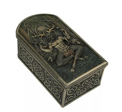 Cernunnos Trinket Box Celtic Horned God Of Animals Veronese Design Bronze Color