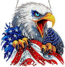 4Th of July Eagle Diamond Art Hanging Kits for Adults, Independence Day Diamond