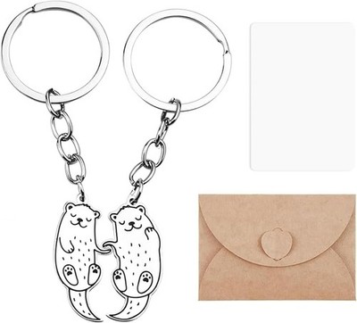 2PCS Otter Cute Cartoon Tiere Paar für Paare und Freunde im Cartoon-Design,