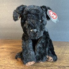Ty Classic Pepper Black Puppy Dog Plush Stuffed Animal 1996 Tag W/Cover Exc Cond