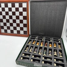 Italfama Chess Set Medieval Dragons Knights R67627 RARE W Board 