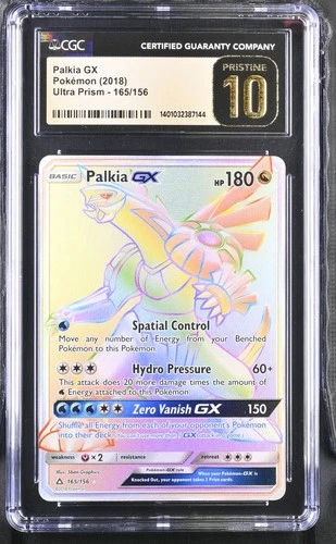 Pokemon Palkia Gx Ultra Prism 165/156 Secret Rare CGC 10 Pristine