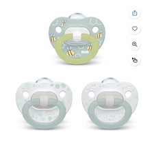 NUK Newborn Orthodontic Pacifiers 0-6 Months BPA-Free Baby Soothers 3-Pack - NEW