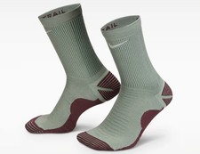 Nike Trail Wool Blend Crew Running Socks Sage Men Sz 10-11.5 HF0854-300 1 Pr