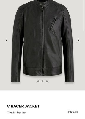 Park v Cafe Racer Leather Motorcycle Jacket Vintage, Small