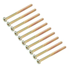 M6x90mm Furniture Screw Hex Socket Machine Screws Zinc Plated Half Thread 15Pcs