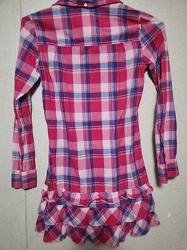 Victoria's Secret PINK Gr. Small KARIERTES KLEID/TOP MIT KREMPELVERSCHLUSS VORNE - Bild 4 von 6