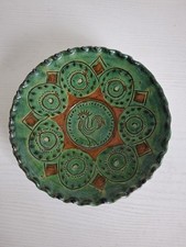 Tito Ubeda Majolica Pottery Handmade Wand Teller Rooster Hahn Keramik Kunst