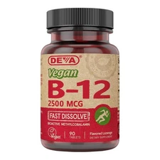 Vegan Sublingual B-12 2500 mcg 90 Tabs By Deva Vegan Vitamins