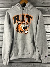 Vintage Champion RIT Tigers University Sweatshirt Mens M Gray Hoodie shirt