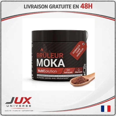 Brûleur de graisse Moka NutriSolution poudre café 150 g fabriqué en France - Photo 1/4