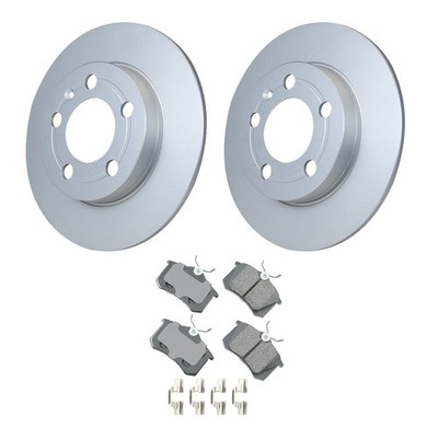 Hella Rear Rotors & Akebono EURO Ceramic Disc Brake Pads Kit For Audi TT Quattro