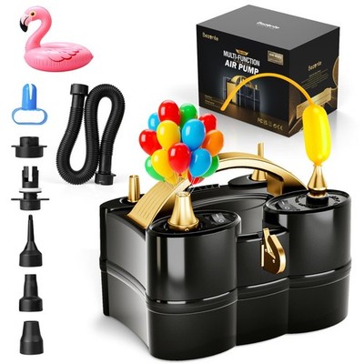 Balloon Pump , 3-in-1 Portable Black Gold Machine Balloon Pump Dual Nozzle Ba...