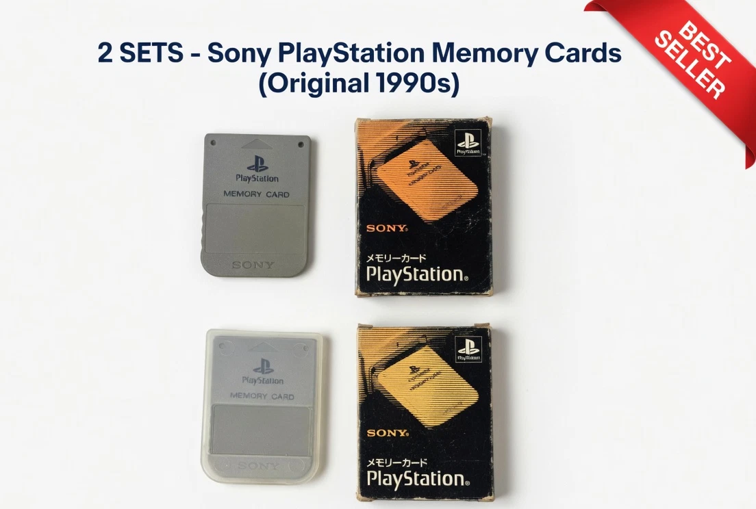2 cartes mémoire 1 Mo pour Playstation 1 Memory Card 2