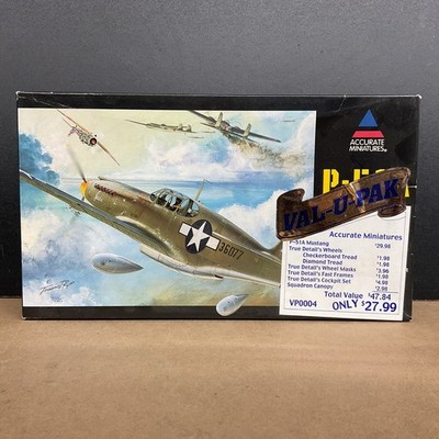 Accurate Miniatures P-51A Mustang Highly Detailed 1:48 Scale Kit 3402