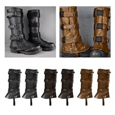 Pirate Boots Covers Leg Wraps PU Leather Accessories Retro Style Fashion