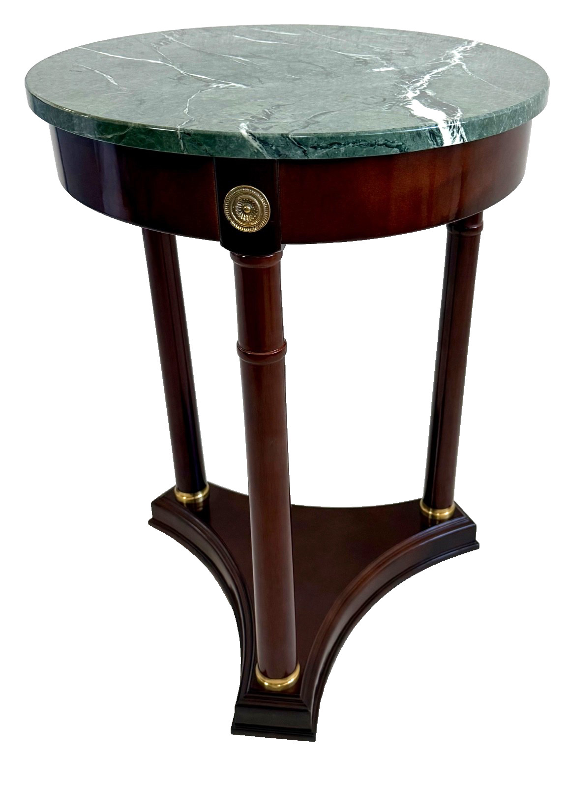 Bombay Co French Empire Neoclassical Style Mahogany Marble  Side Table