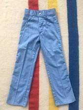Vintage 1970s Boys Billy the Kid Blue Pants Size 9 Slim 10x22