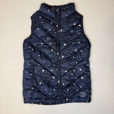 Gap Kids Navy Blue Puffer Vest With Stars Kid's Large 10-11 Years