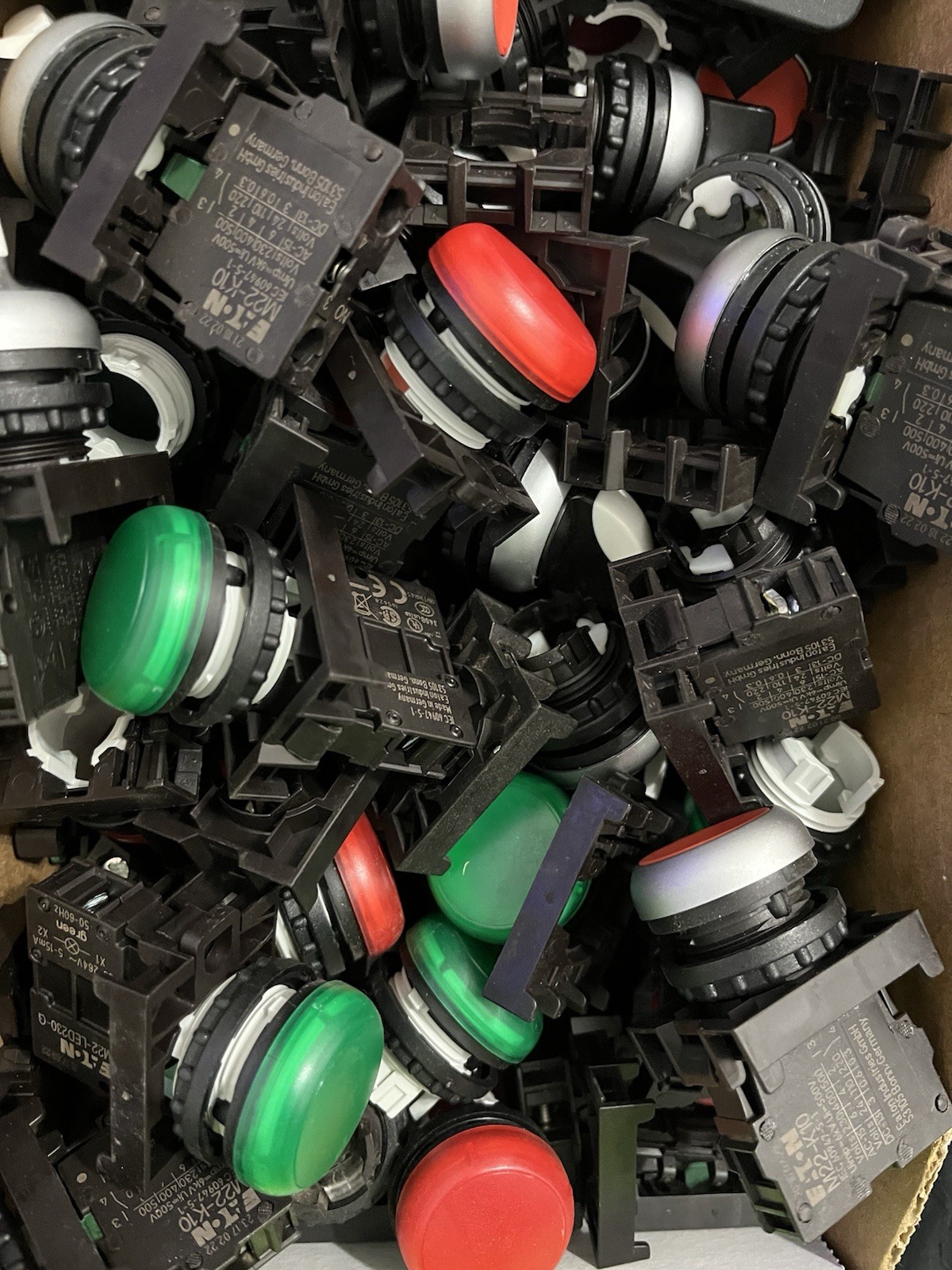 Large Assorted Push Button Parts Lot Eaton
