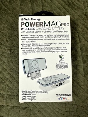 TECH THEORY POWER MAG PRO WIRELESS CHARGING BATTERY - WHITE