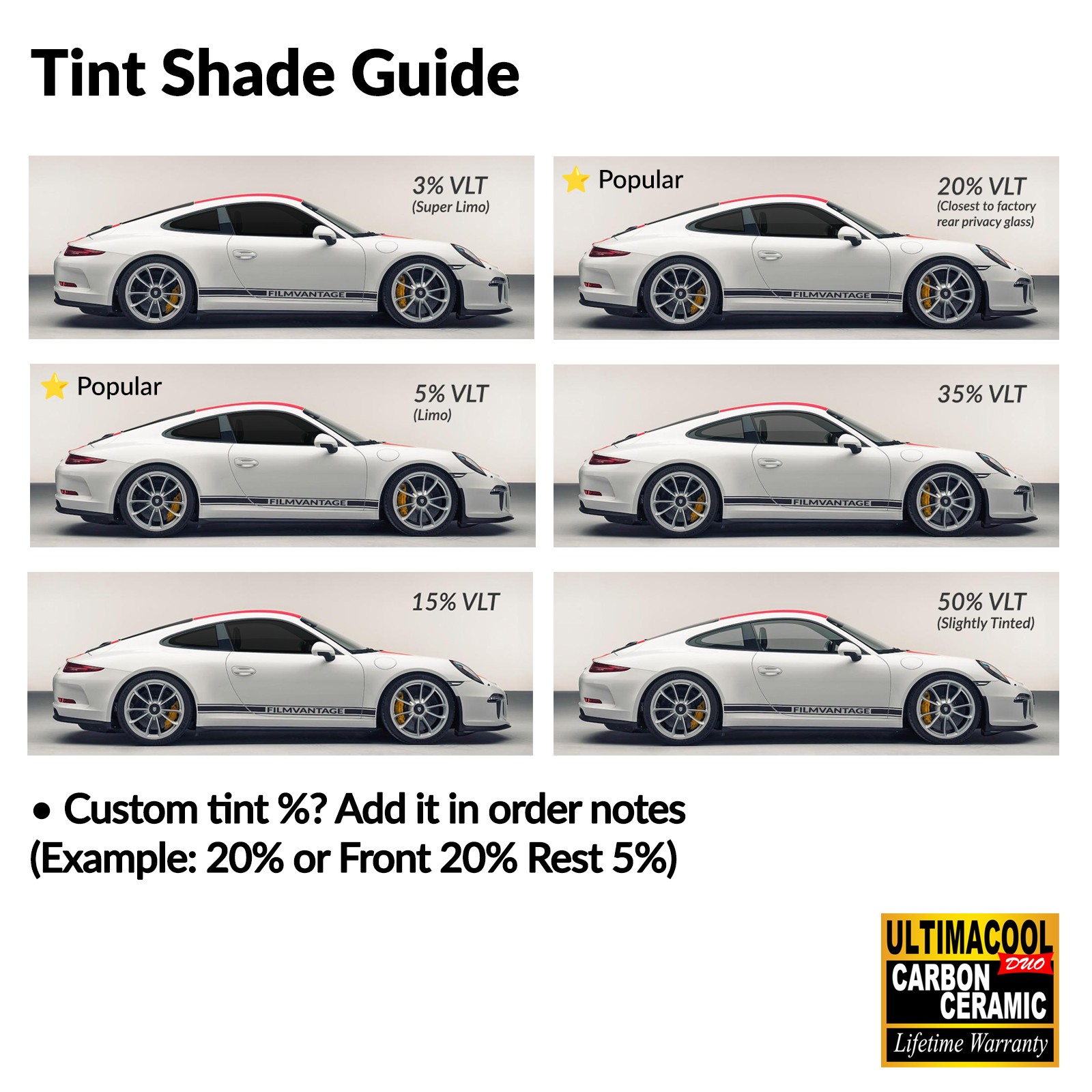 DUO CARBON CERAMIC PRECUT WINDOW TINT KIT FOR MASERATI LEVANTE 16-24 SIDE + REAR