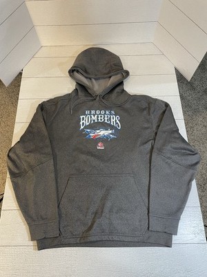 Brooks Bombers WCBL Baseball Men s L Gray Hoodie Canadian Minor League RARE