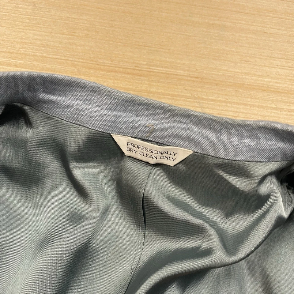 Blazer Traje de Ocio Vintage Rubí Jaymar Años 70 Chaqueta Mancha Talla 36 Azul Polvo Foto 4 de 4